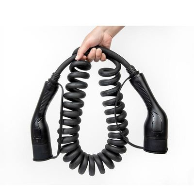 Kabel Pengisi Daya 5M EV Kabel Charger Mobil Listrik IEC62196 Type2 Ke Type2 Plug 32A 7kW Dengan Tas Penyimpanan
