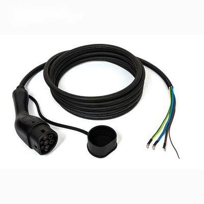 Single Gun IEC62196 Type2 Steker Pengisian Kendaraan Listrik 32A/1Phase EV Charger Kabel AC 250V