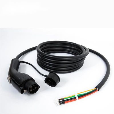 SAE J1772 EV Kabel Pengisi Daya 16A Tipe Kabel Hitam1, Steker Pengisi Daya Mobil Listrik 3.5KW