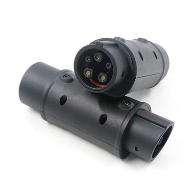 AC 250V Type2 Ke Type1 EV Adapter Untuk Charger Mobil Listrik, Konveter Kabel Pengisian Daya 32A 22KW EV