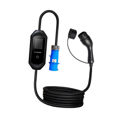 EV 32A Portable Charger SAE J1772 32 Charger Mobil Listrik Cepat Dengan Commando Plug AC