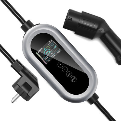 OEM Disesuaikan Portable Type2 AC 230V Stasiun Pengisian Mobil Listrik 16A Portable EV Charger