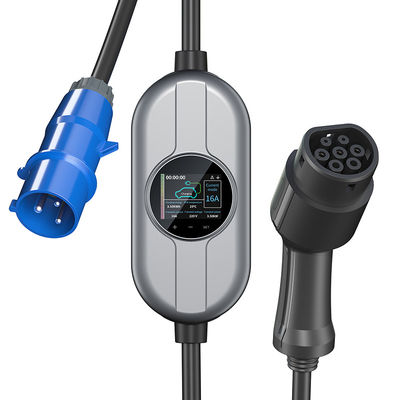 Type2 AC 250V EV Charger Untuk Kendaraan Listrik 16A Penyesuaian Tumpukan Pengisian Arus