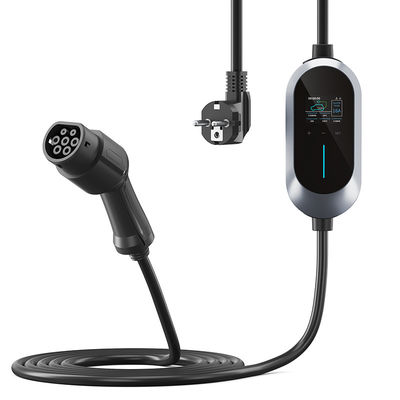 16A Home EU Portable EV Cahrger Stasiun Pengisian Cepat Kendaraan Listrik Pintar CE, RoHS, IP65