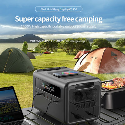 Portable Power Station Solar Generator 2304Wh 2400W Cadangan Baterai LiFePO4