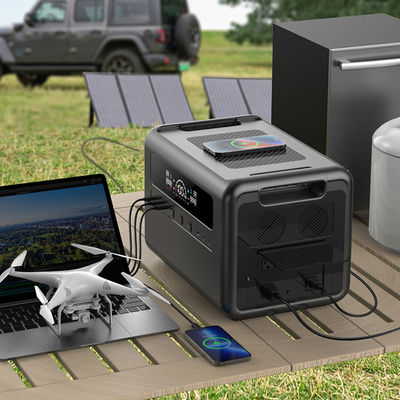 Layar LCD 2304Wh Portable Power Station 1200W AC Intput Solar Generator Baterai LiFePO4 Untuk Berkemah