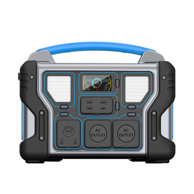 Biru 1000W Berkemah 1000W Lifepo4 Generator Pembangkit Listrik Portabel Cuaca Listrik 1008Wh